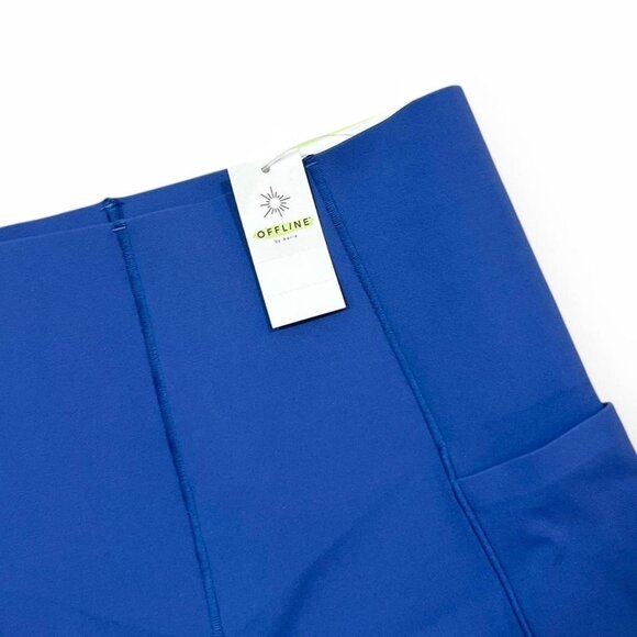 Aerie Offline NWT Blue Real Me XTRA Hold Up! Pocket 7" Bike Short Size XS - Picture 2 of 4